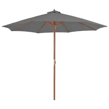 

258cm Parasol Grey Beach Umbrella Outdoor Garden Umbrella Fishing Garden Sunshade Sun Shelter Umbrella for Outdoor Multicolor