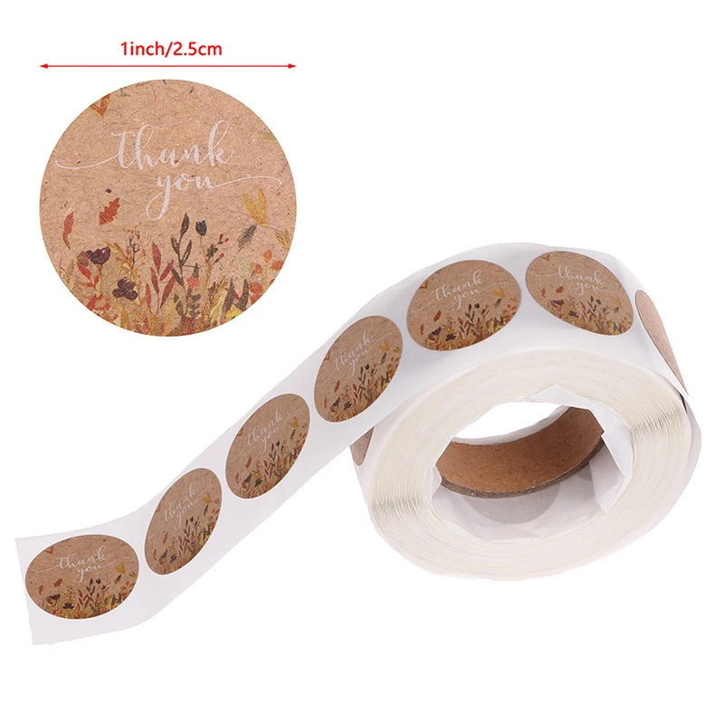 500Pcs/roll Floral Thank You Sticker For Seal Label Scrapbooking