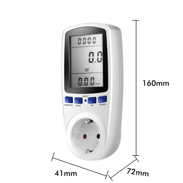 Medidor de potencia Digital de 220V CA EU, medidor de potencia LCD, vatímetro de toma de corriente, medidor de energía Kwh, FR, US, UK, AU, BR, Analizador de potencia de salida 6