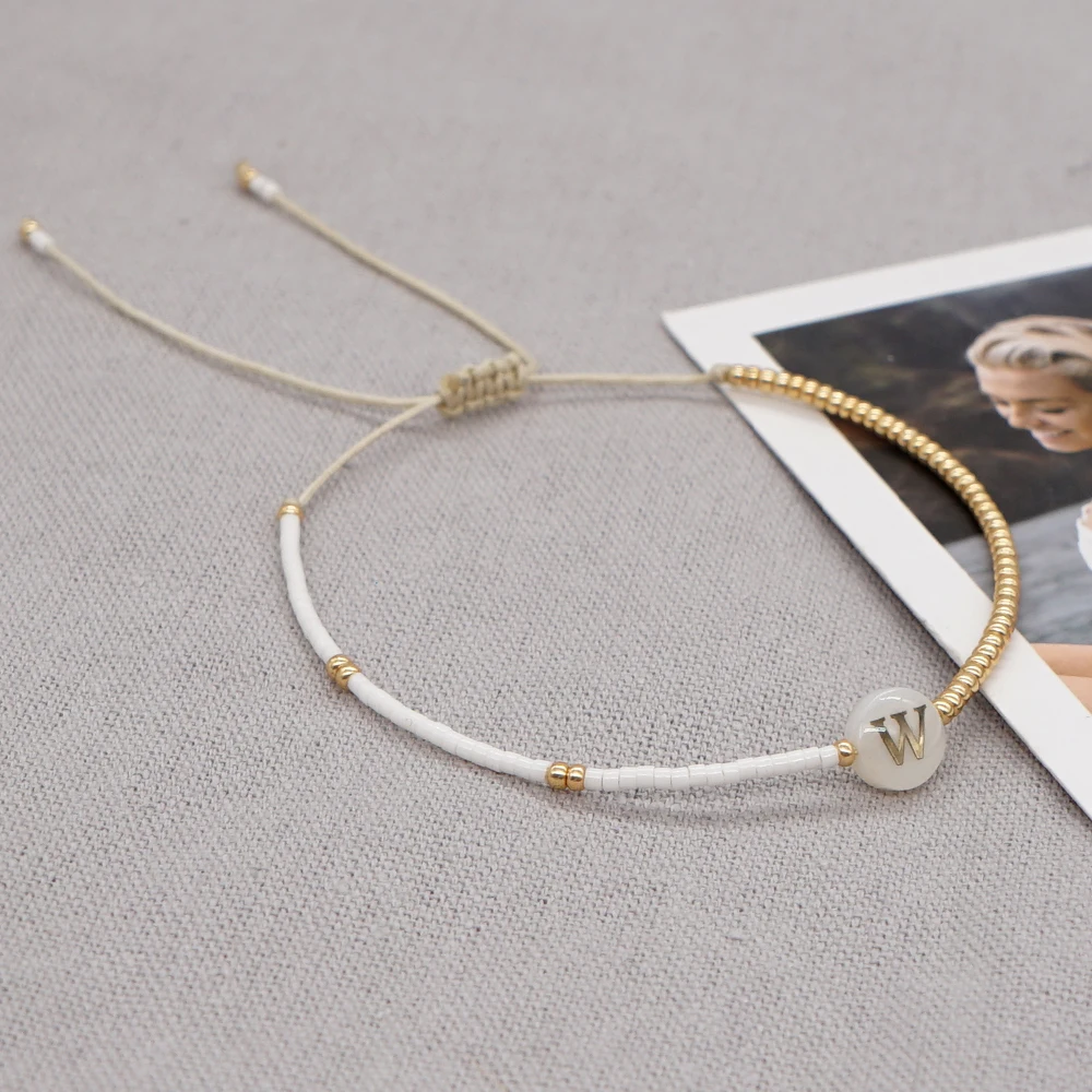 Bracelet Shell A-Z Initial Letter Charm Bracelets Jewelry for Women