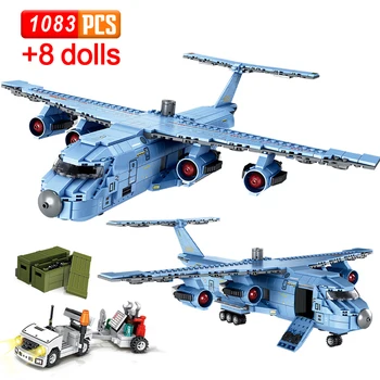 

1083PCS SWAT Team Transport Aircraft Building Blocks Military Airplane City Police Figures Bricks Educational Toys for Children
