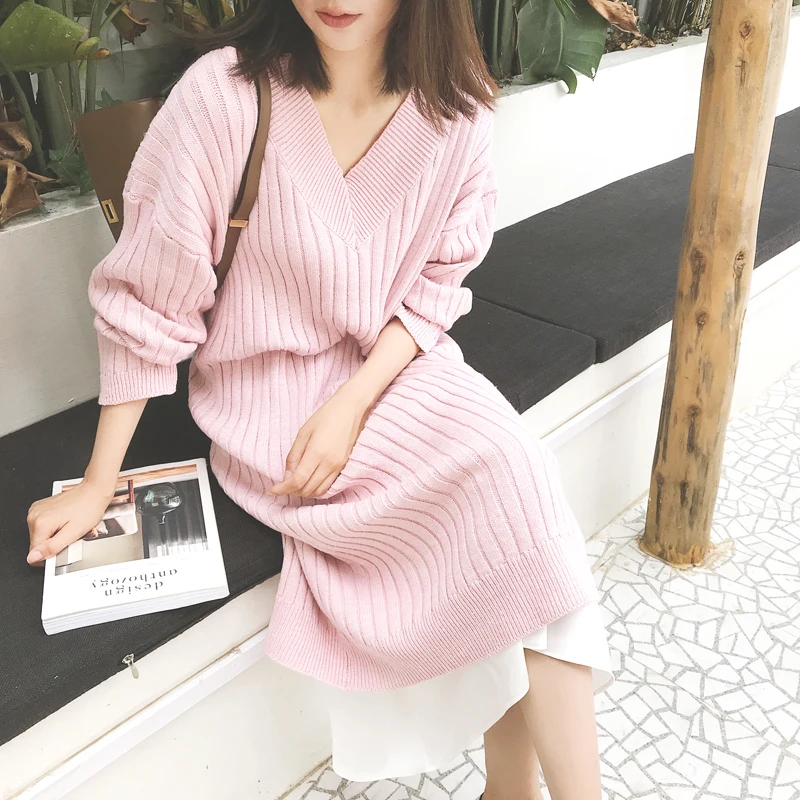 long sleeve oversized sweater dress