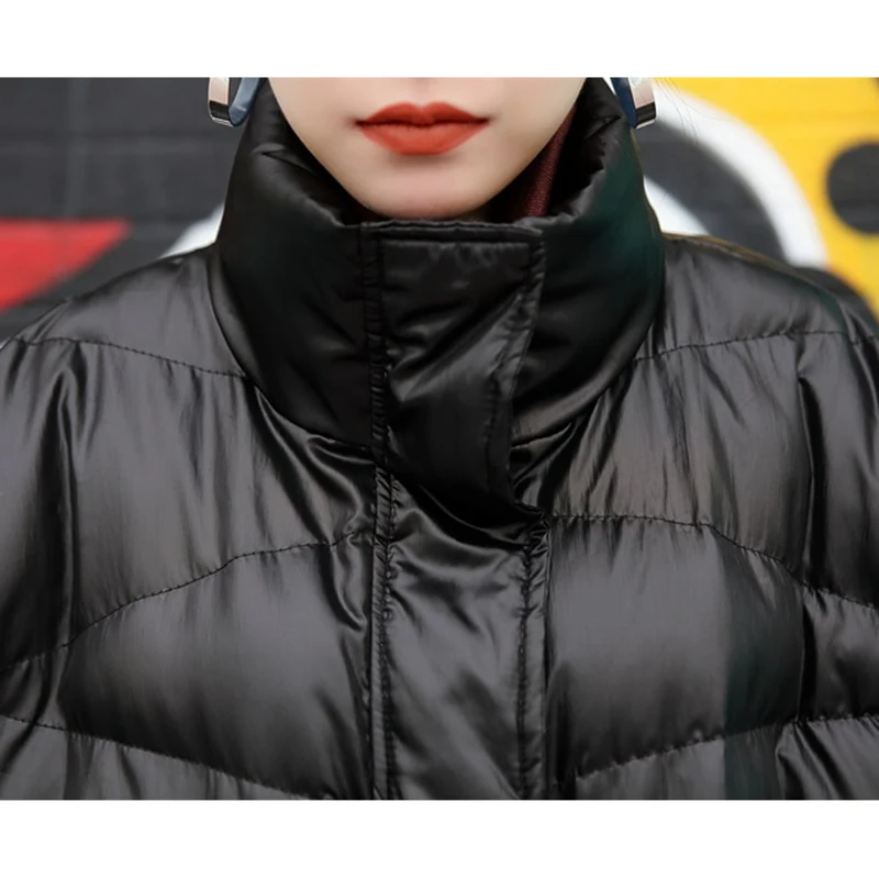 XITAO/парка с рукавами «летучая мышь», зимняя новая женская Европейская мода, длинный рукав, с воротником-стойкой, свбодная Женская однотонная куртка ZLL1820