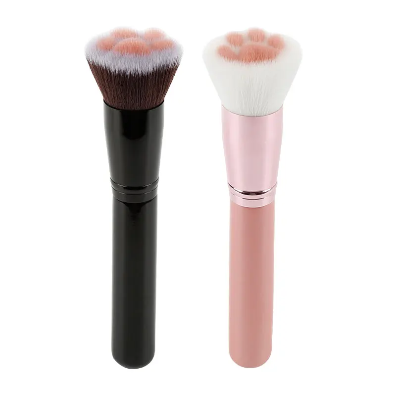 Cute Cat Claw Makeup Brushes with wooden handle Kawaii pink Foundation Concealer Blush highlighter powder brush beauty tools hot