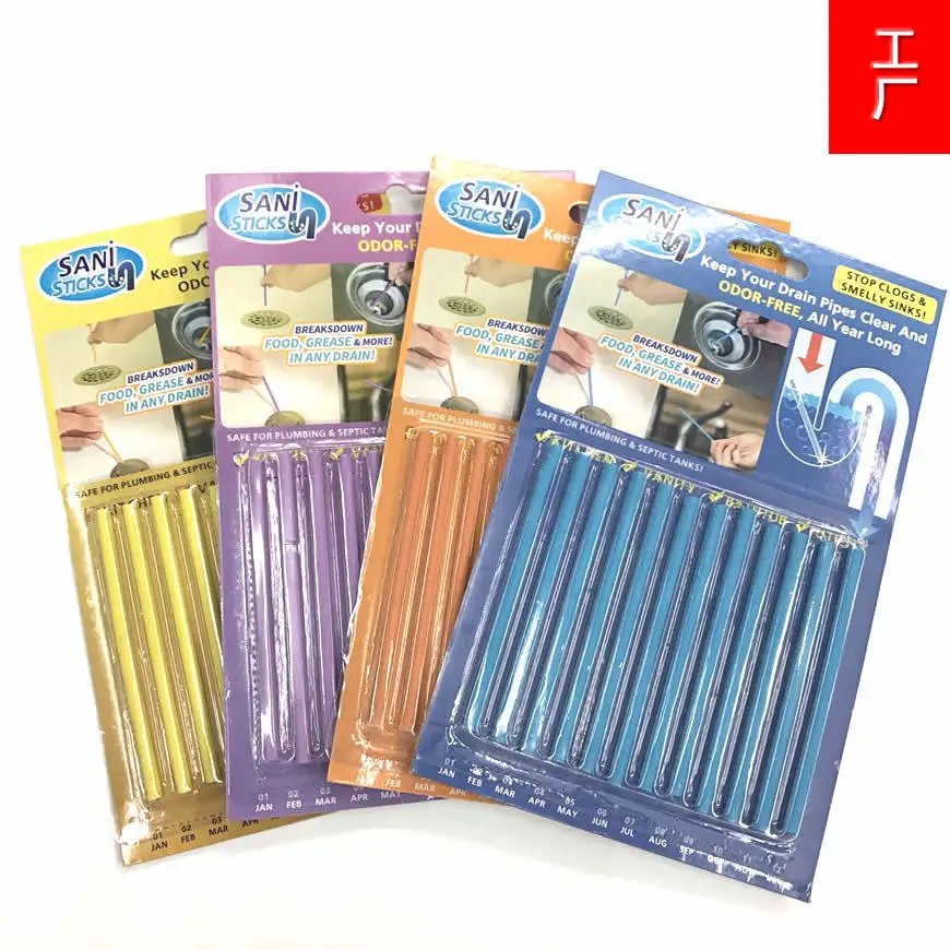 Трубопровод Ванна дезактивационный стержень, как видно на ТВ палочки Sani Sticks Чистка канализации стержень ТВ