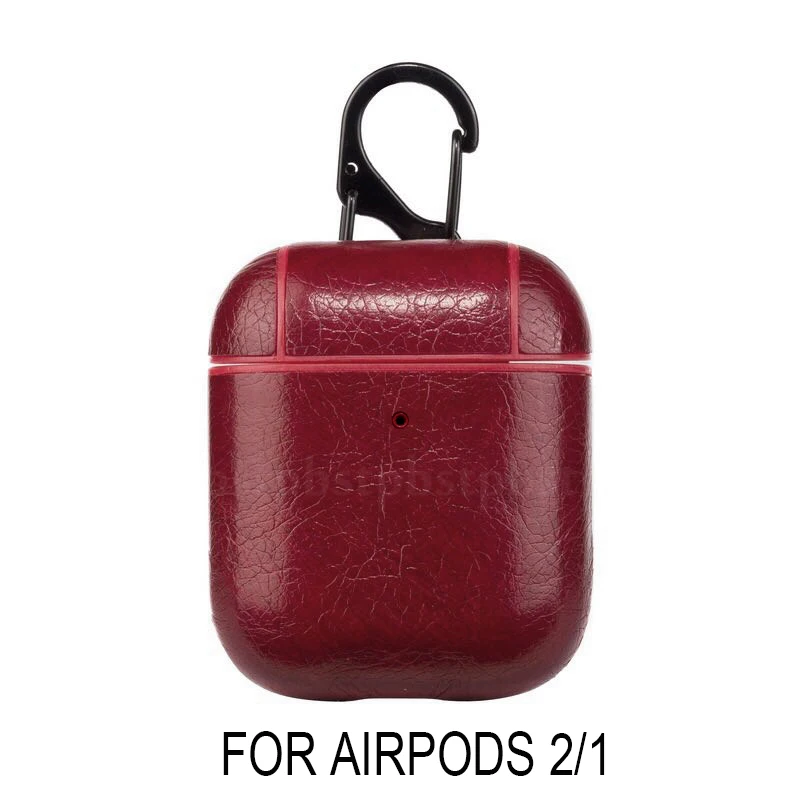 Чехол для Airpods 2 1 коробка для наушников чехол для Apple Airpods Pro 2 1 противоударный мягкий чехол для зарядки чехол с крючками - Цвет: Red