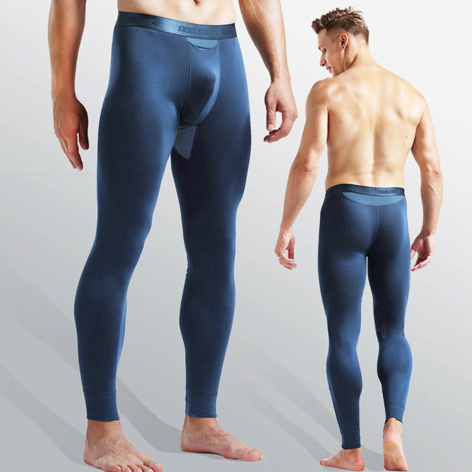Sexy Men Low Rise Bulge Pouch Long Johns Thermal Pants Underwear Leggings  Brief