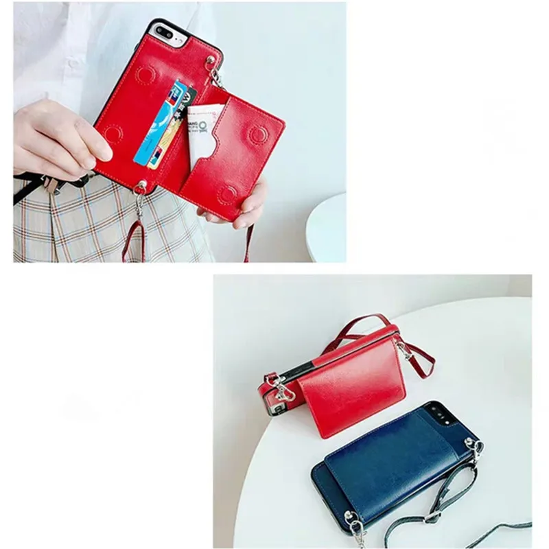 wallet strap case For iPhone 11 Pro MAX XR X 7 8 plus xs max 6 6s plus case cover pu leather card shoulder lanyard phone bag wallet strap case For iPhone 11 Pro MAX XR X 7 8 plus xs max 6 6s plus case cover pu leather card shoulder lanyard phone bag