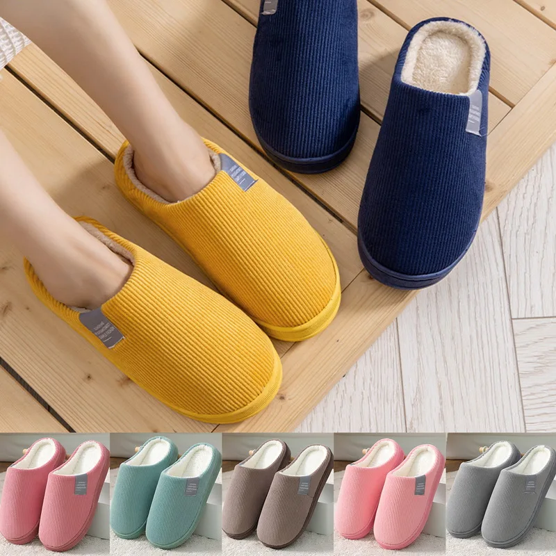 Zapatillas de casa con Gato de dibujos animados para mujer, pantuflas antideslizantes suaves y cálidas para el invierno, para interior, para dormitorio, parejas