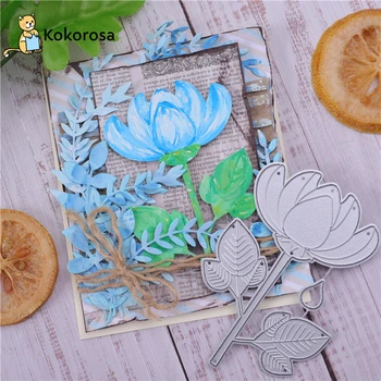 

Kokorosa Lotus Metal Cutting Dies With Water Droplets Dies For Card Making Scrapbooking Dies Embossing Cuts Stencil Craft Dies