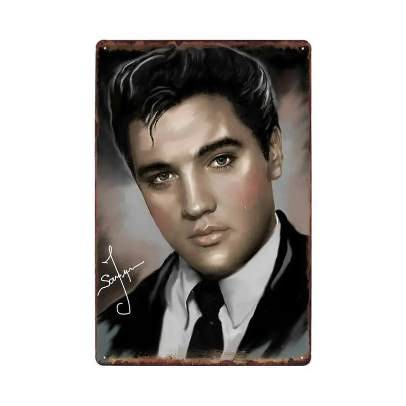 60257 Винтажные плакаты Elvis жестяная вывеска Ретро украшение металлические настенные декоративные тарелки бар Домашний Декор 20x30 см - Цвет: 60257