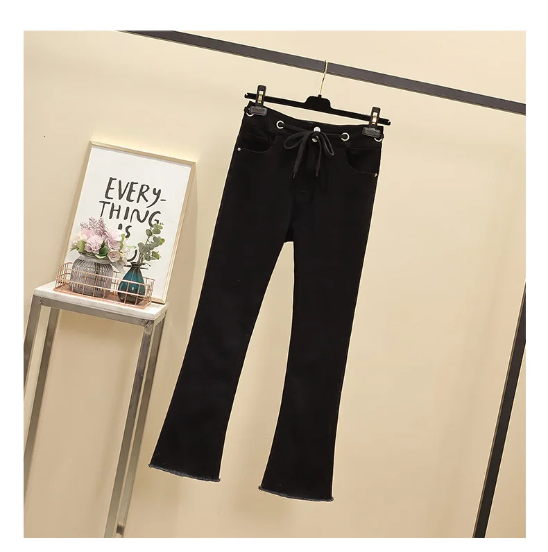 Women's Jeans Spring Autumn Fashion Black Stretch Skinny High Waist Trousers Fit Lady Casual Pencil Denim Pants Plus Size 4XL