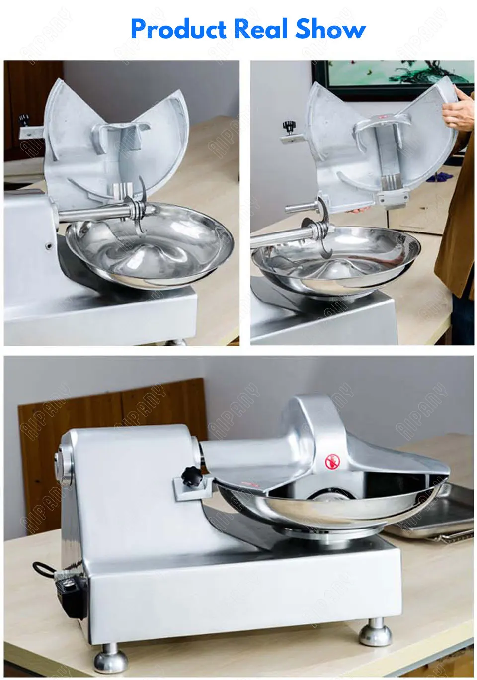 HLQ8 коммерческий нож для еды миксер 5.5L 550 Вт измельчитель овощей миксер кухонный комбайн 1400 об/мин Электрический смеситель для резки еды