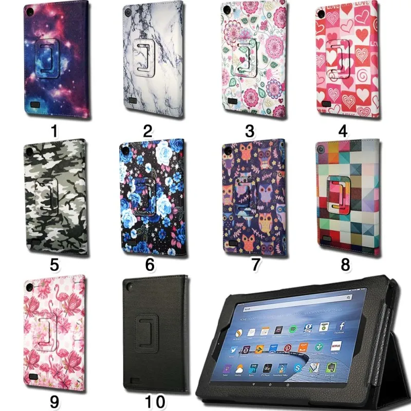 Магнитный кожаный чехол подставка KK & LL для Amazon Fire 7 (5 го/7 го/9 го поколения выпуск