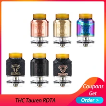 THC Tauren RDTA tank Double 28 micro air holes atomizer vape leak proof Rebuildable THC atomizer Fit for E Cigarette box mod THC Tauren RDTA tank Double 28 micro air holes atomizer vape leak proof Rebuildable THC atomizer Fit for E Cigarette box mod