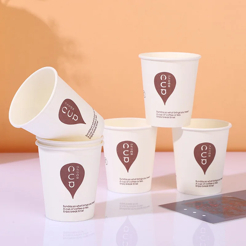 50pcs/pack 240ml Disposable Paper Cup Office Home Drinking Cup Coffee Paper Accept Customize