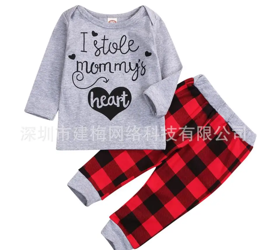 Christmas Pajamas Комплект одежды для маленьких мальчиков из 2 предметов, футболка Топы, штаны, леггинсы, наряды Рождественский подарок, детские рождественские пижамы для маленьких девочек - Цвет: Christmas Pajamas