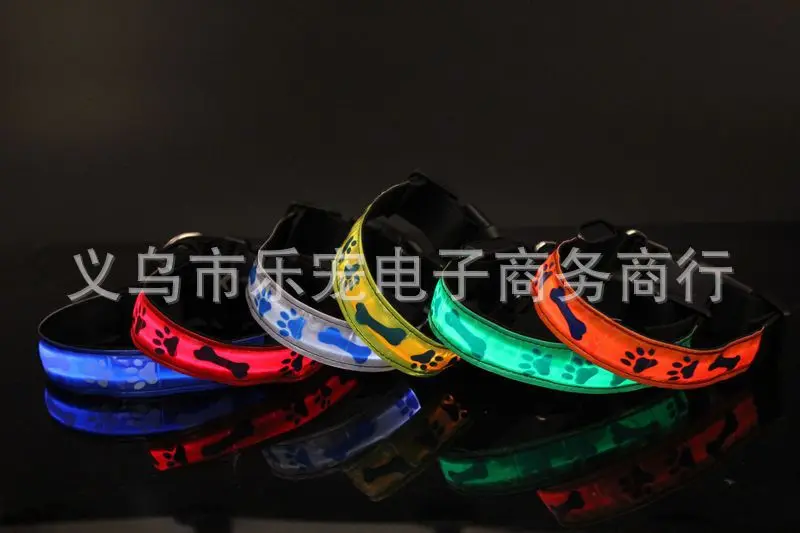 Manufacturers Direct Selling Pet Supplies Luminous Collar Color Thread LED Luminous Dog Collar Pet Collar Leash