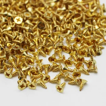

100pcs M2 Brass Small Wood Screws Self tapping phillips round head