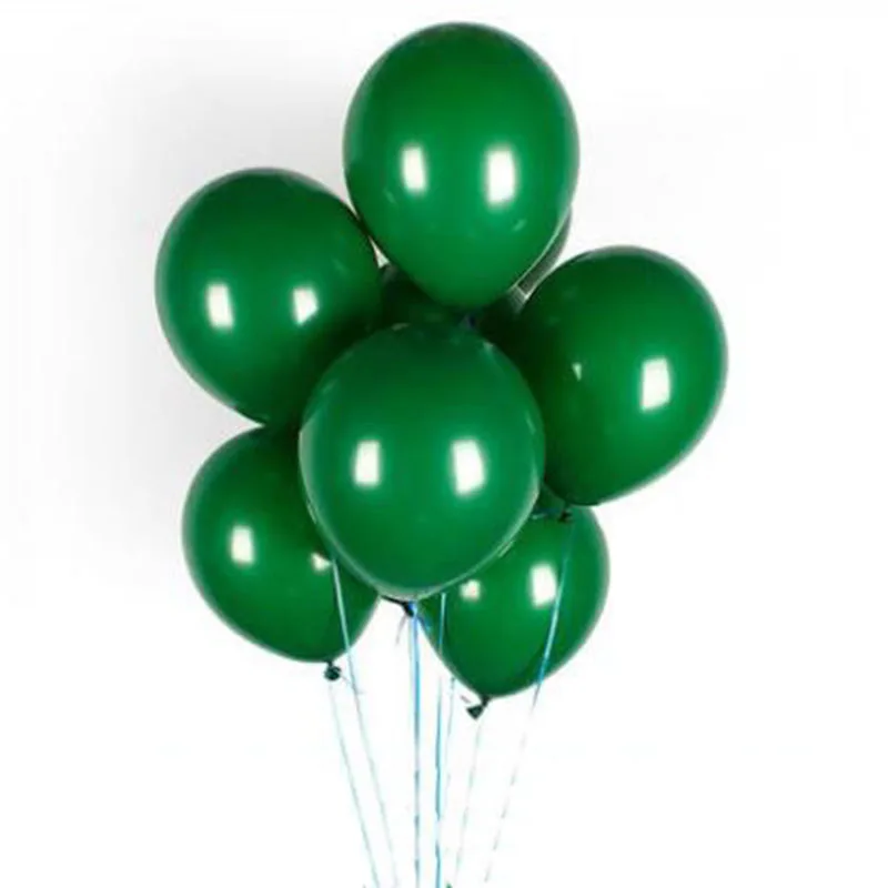 10 шт. 10/12 дюймов темно-зеленый латексные воздушные шары, надувные гелиевые шары для свадьбы и дня рождения джунгли вечерние рождественские украшения - Цвет: dark green