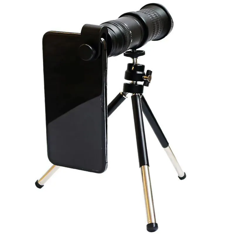 Aluminum Alloy Mobile Phone Universal HD Mobile Phone 18-30 Zoom Lens Dual Focus Telephoto Focus Lens - Цвет: Черный