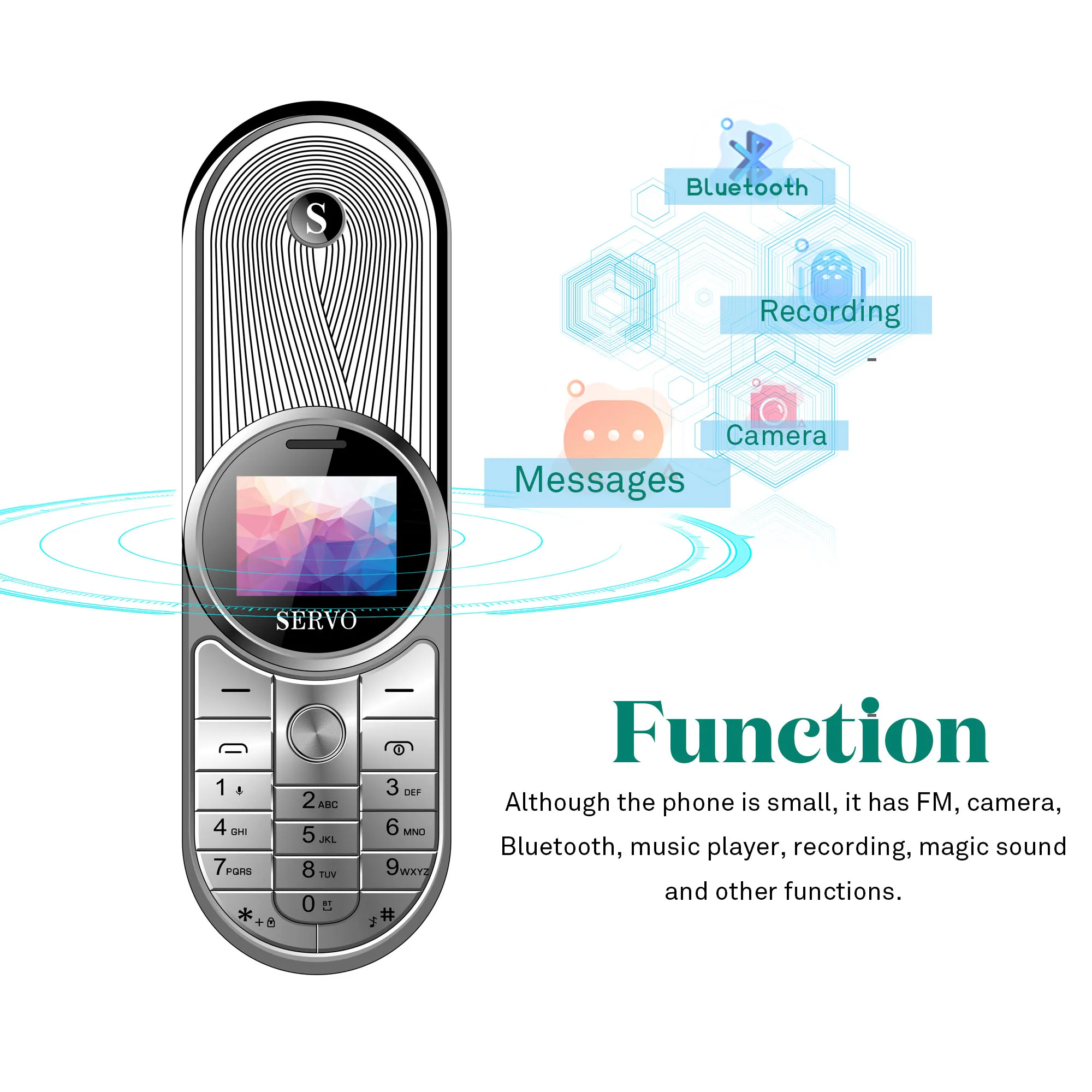 SERVO AURA 360Rotatable mini mobile phone one key recorder Dual Sim vibration small Telephone bluetooth Dialer Russian language