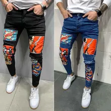 ICCLEK pantalones ajustados para hombre, Jeans rectos de Hip Hop, ropa vaquera holgada, Jeans de motorista, Otoño, 2021