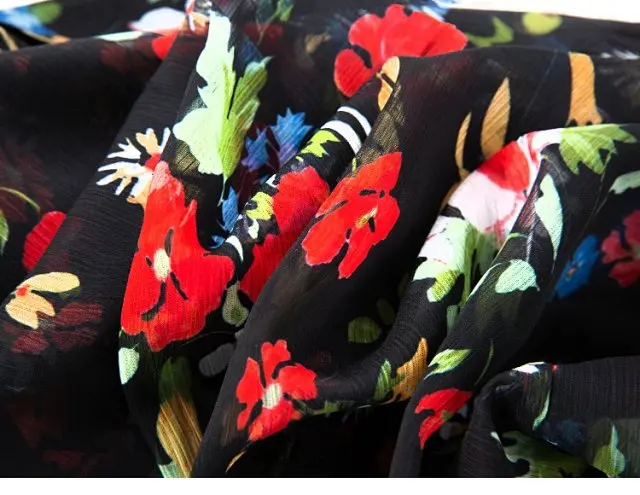 Ladies Silk & Viscose Blend Small Daisy Floral Printed Long Sleeve Lapel Blouse Shirt 5
