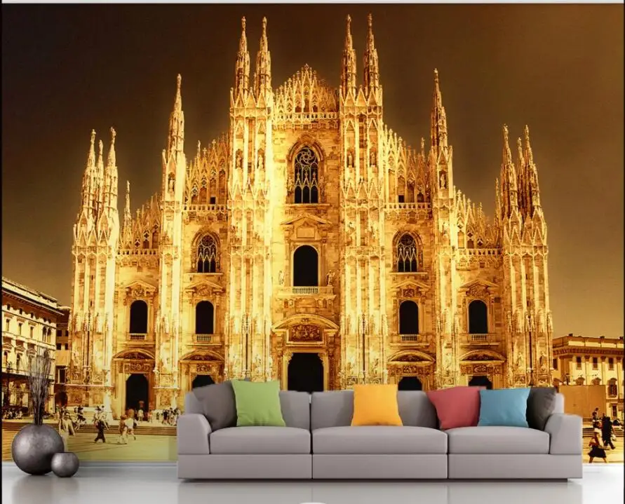 

Custom photo 3d wallpaper HD European Golden Church background home decor living room 3d wall murals wallpaper for walls 3 d