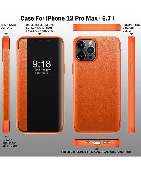 iPhone 14 Pro Max and Orange Leather Case Unboxing 