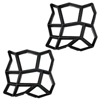 

2Pcs Mold Pavement Concrete Molds Garden Giardino DIY Path Making Molds Reusable Plastic Floor Molds For Outdoor Garden