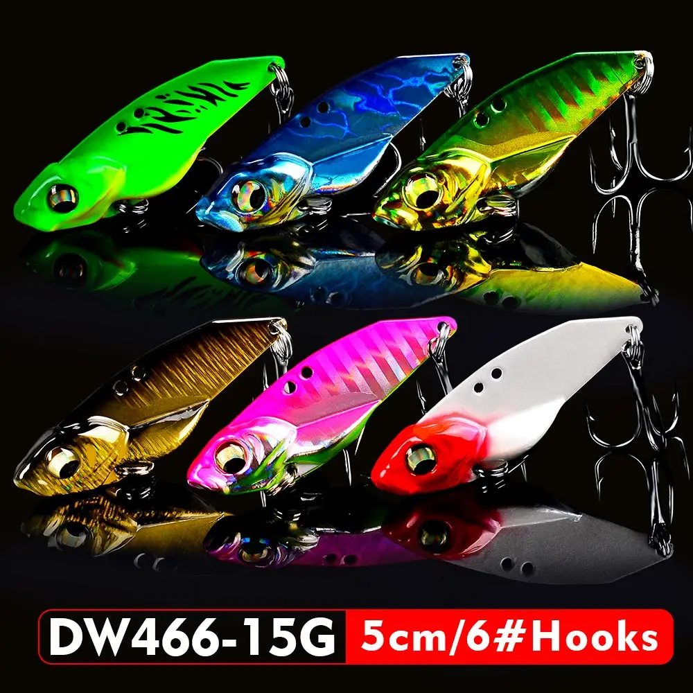 15g Sunlure VIB 6pc 3D глаза плавающие 5g-7g-10g-15g ложка картина жесткая приманка для рыбалки рыболовные снасти тройной крючок - Цвет: 15g