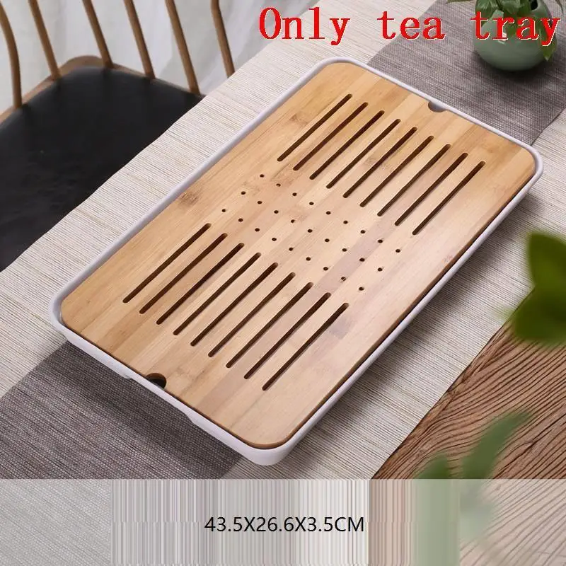 Чайная посуда Kung Fu Vassoio Da Portata Puer Serviertablett Table Bandeja Para Servir Bamboo Gongfu китайская Подставка под порцию чайный поднос - Цвет: Version H