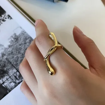 

Leouerry 925 Sterling Silver Exaggeration Knotted Weave Rings Elegant Minimalist Line Design Rings for Women Silver 925 Jewelry