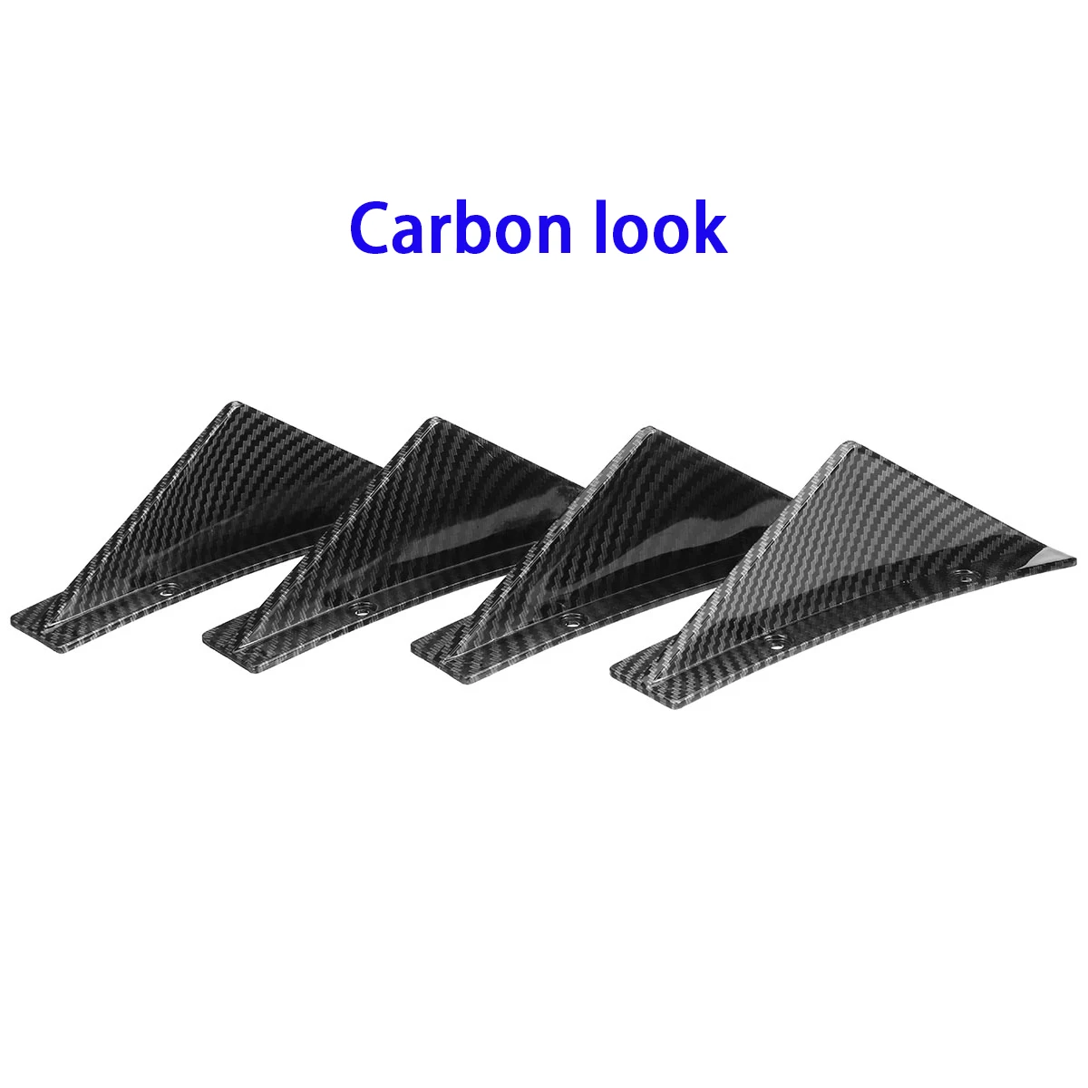4pcs Car Rear Bumper Lip Diffuser Shark Fins Spoiler For AUDI a4 b8 8k For Civic Sedan 4Dr-Carbon Fiber Loo