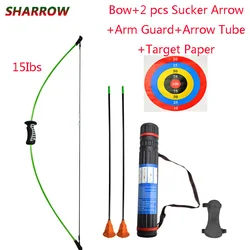 1set Archery Children Bow And Arrow Set Shooter Sucker Arrow Arm Guard For Outdoor Sports Shooting Game Hunting Practice