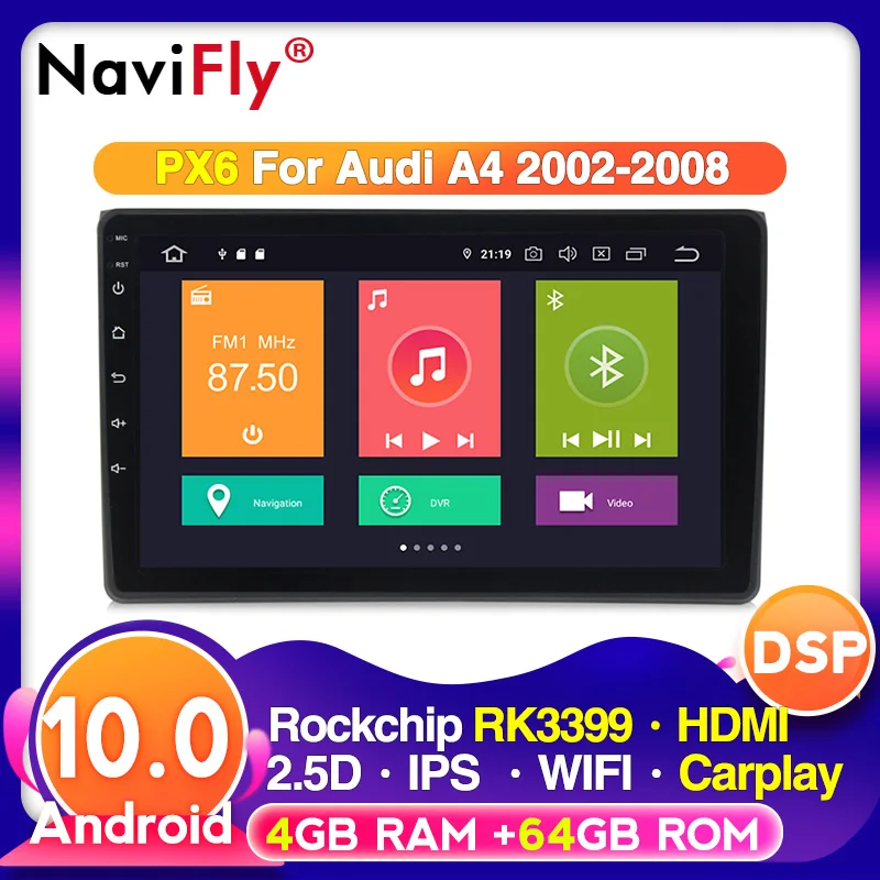 Android 10 4G in Dash Car Radio Multimedia Video Player Navigation GPS For Audi A4 2 3 B6 B7 2000 2009 S4 RS4|Car Multimedia Player| - AliExpress