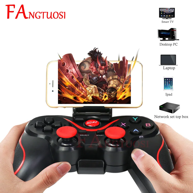 FANGTUOSI T3 X3 беспроводной джойстик геймпад игровой контроллер bluetooth BT3.0 джойстик для мобильного телефона планшета ТВ коробка держатель FANGTUOSI T3 X3 беспроводной джойстик геймпад игровой контроллер bluetooth BT3.0 джойстик для мобильного телефона планшета ТВ коробка держатель