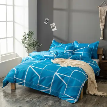 

Queen King size nordic duvet cover set simple Geometric lines comforter bedding set Quilt Cover Pillowcase Home Textile bed set