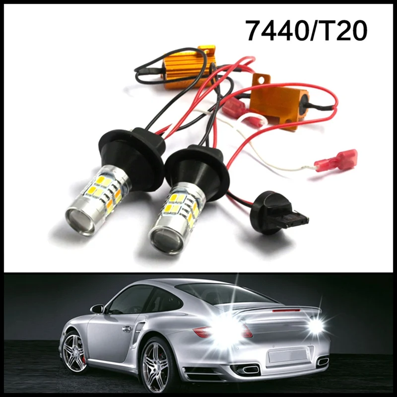 1Pair Universial Auto Led Light Daytime Running Light Front Turn Signals Light Car Led Winker Bulb Lamp T20 7440 Car Accessary