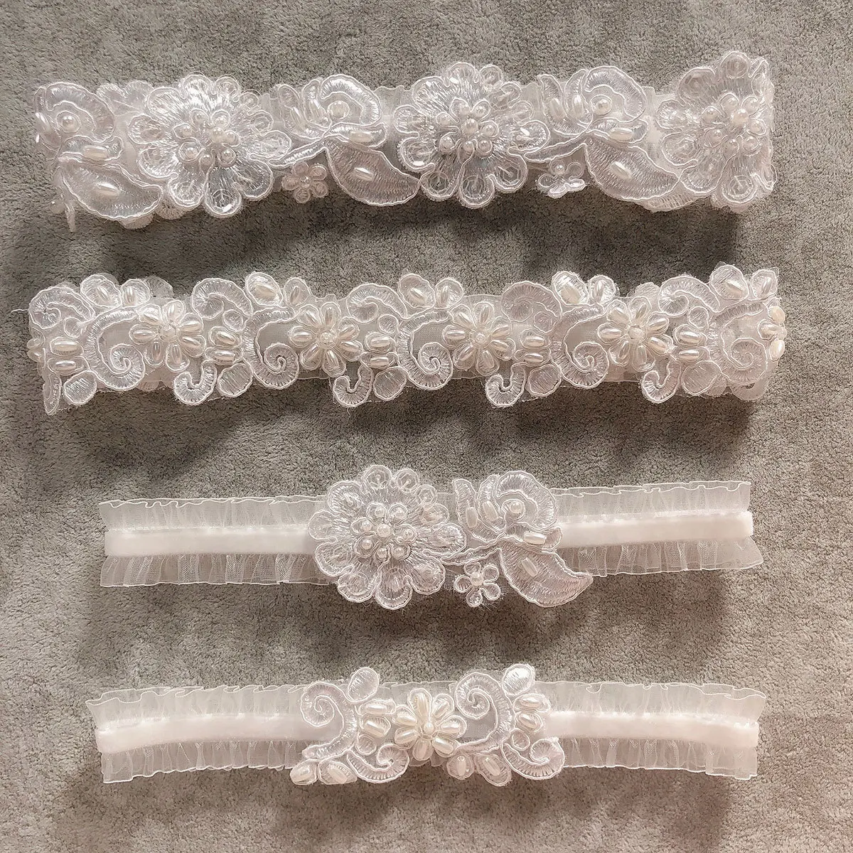 Kyunovia wedding garter Flower Pearl Garter Party Bridal Accessories Cosplay Sexy Lace Elastic Leg Garter Belt BY30 bridal dress decoration bridal garter belt