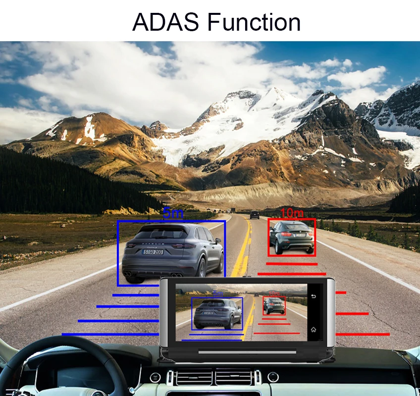 Anfilite 6,8" 3g/4G Автомобильный видеорегистратор gps навигация ADAS Android 5,1 1G/16G wifi Full hd 1080P видео регистратор видеорегистратор