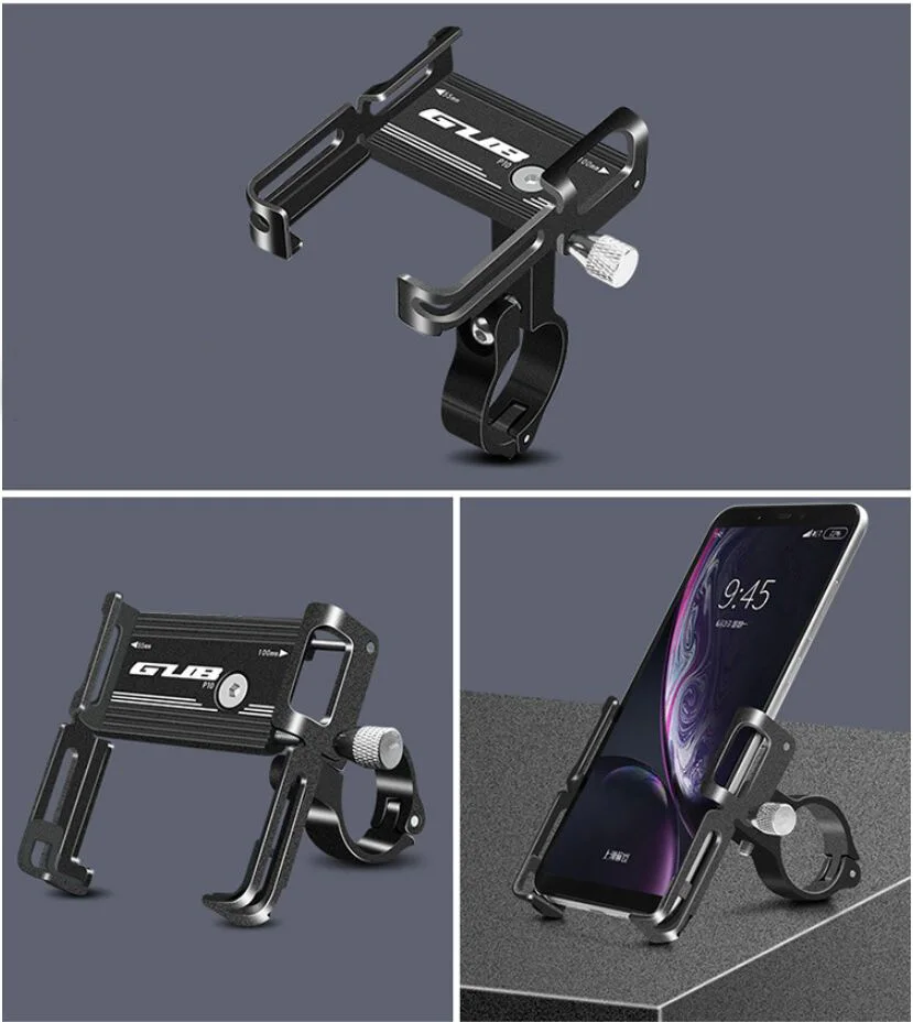 GUB Plus 9/P10/G81 держатель для телефона для MTB велосипеда Велоспорт дорожный велосипед крепление мотоцикл электрический велосипед руль iPhone 25,4/31,8 - Цвет: P10 Black