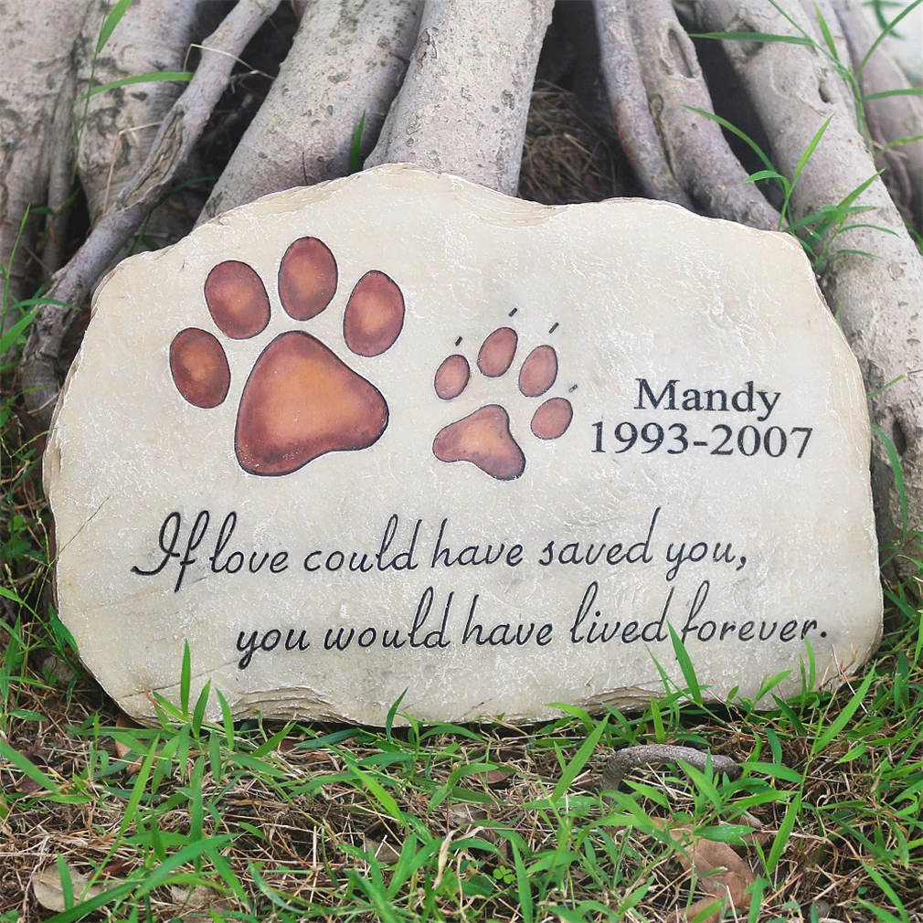 

Pet Memorial Stones Personalized Dog Cat Memorial Stones Tombstones Outdoors or Indoors for Garden Backyard Grave Markers