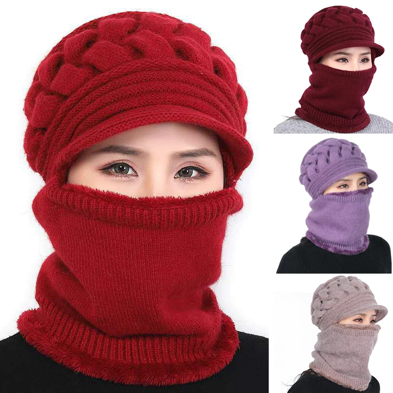 

Grandma Winter Women Cycling Windproof Hat Warm Middle Aged And Elderly People For Mom Lady Scarf One-Piece Soft