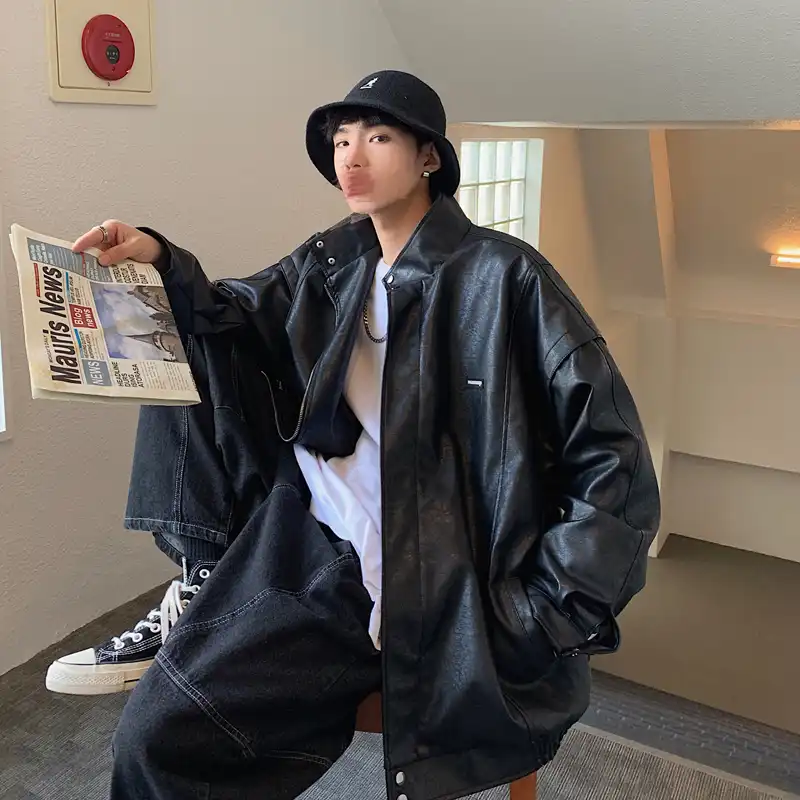 jaqueta bomber couro masculina