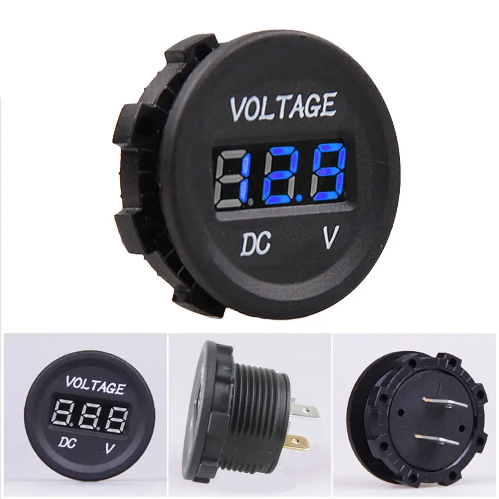 12V DC водонепроницаемый автомобильный мотоцикл синий светодиодный цифровой дисплей вольтметр Вольт