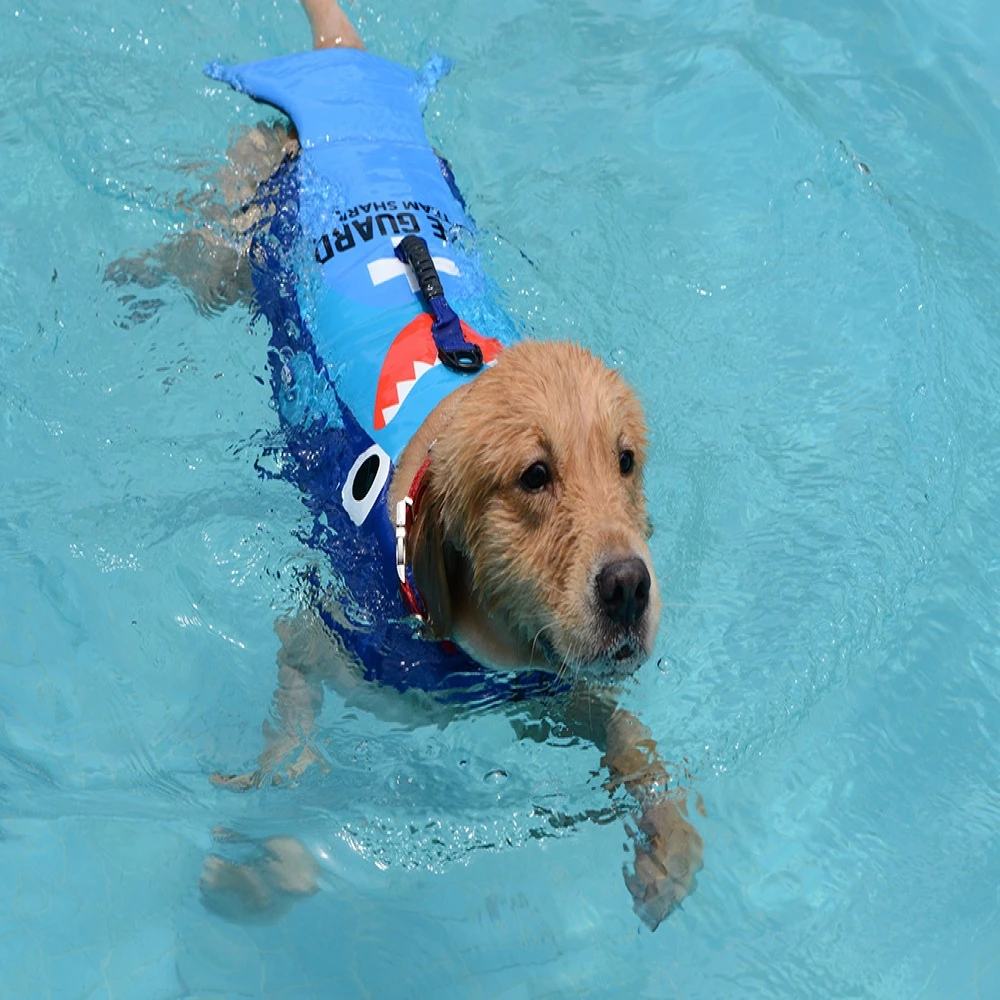 Pet Dog Life Jacket Safety Clothes Life Vest Collar Harness Saver Pet Dog Swimming Preserver Summer Swimwear Mermaid Shark