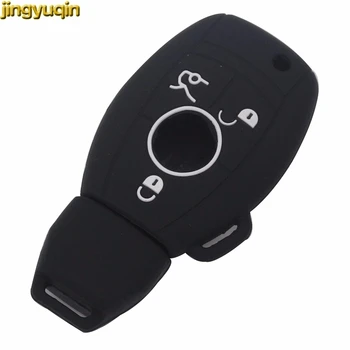 

Jingyuqin 10pc 3 Buttons Silicone Remote Smart Key Case Cover Fob Protector For Mercedes Benz W203 W211 CLK A C E S Class Slk Cl