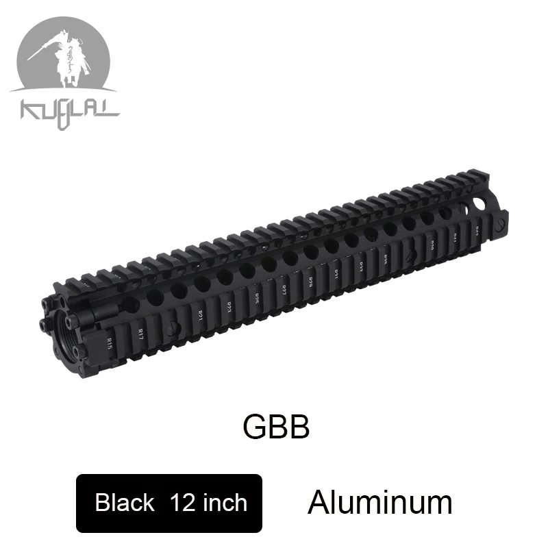 Алюминиевый жесткий слой анодированный MK18 RISII " 9" 1" страйкбол handguard черный CB тактический рельс для AEG GBB гель-бластер - Цвет: MK18 12 In Black GBB